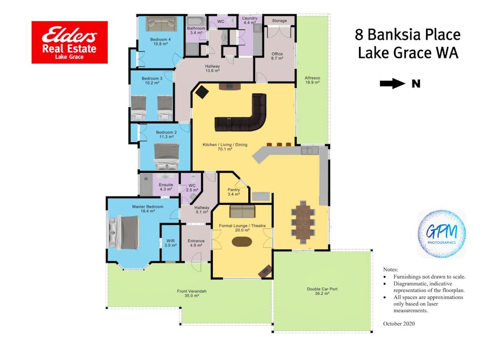 8 Banksia Place, Lake Grace, WA, 6353 - Floorplan 1