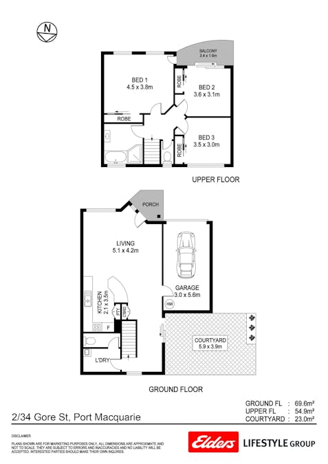 2/34 Gore Street, Port Macquarie, NSW, 2444 - Floorplan 1