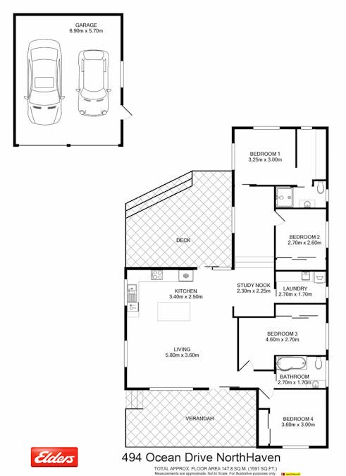 494 Ocean Drive, Laurieton, NSW, 2443 - Floorplan 1